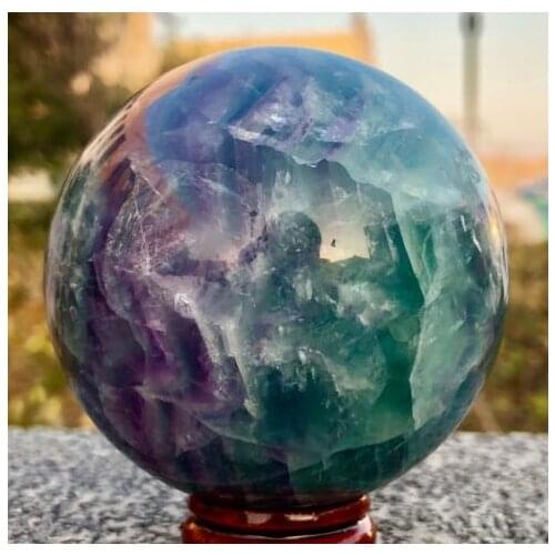 60mm NATURAL Fluorite quartz crystal sphere ball healing