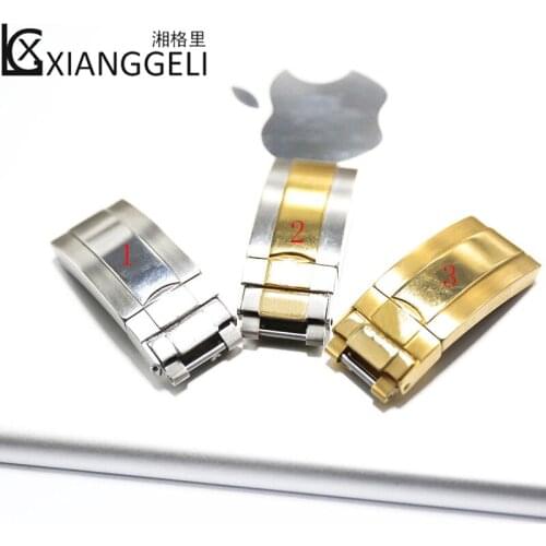 Watch Accessories 20mm Waterproof Stainless Steel Buckle Fits Rolex Water Ghost Series Gold Steel Folding Buckle