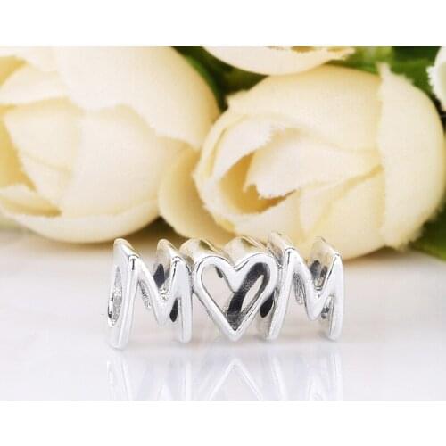 Free Shipping Authentic 925 Sterling Silver Camper Mum Script Charms Fit Original Bracelet For Women DIY Jewelry S925 Beads