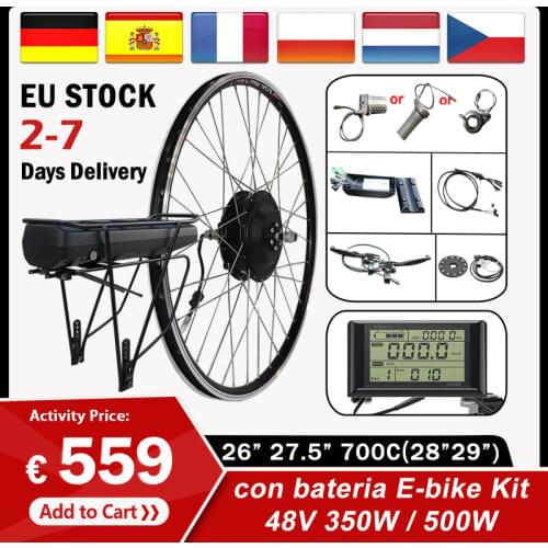 Duty Free 48V 500W Electric bike kit 21.5Ah Rear Rack Battery 26 inch Front Rear Wheel hub motor kit motor electrico bicicleta
