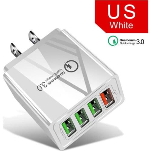 QC3.0 Fast Quick Charge 4 USB Ports Hub Wall Charger Power Adapter Plug JR Deals