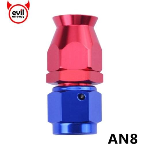 Evil energy AN8 Reusable PTFE Fitting Tube To Female AN Adapter For PTFE Hose Red And Blue Straight Swivel Hose End