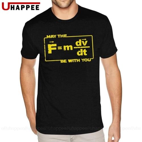 Oversized May The Force Star Equation Funny Space Physics Humor Wars T Shirt Homme Simple Design Short Sleeves O Neck T shirts