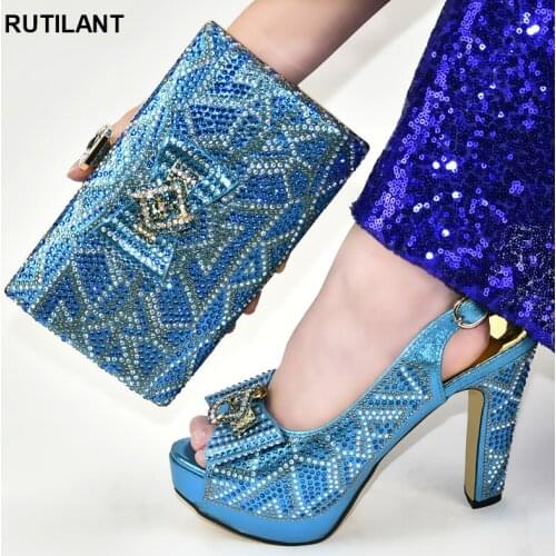 African Matching Shoes and Bags Italian In Women Spring Shoes Platform Women Italian Ladies Shoes and Bags To Match Set Elegant