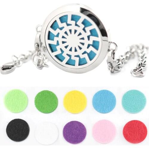 Magnet flower Aromatherapy Essential Oils Stainless Steel Perfume Diffuser Locket bracelet(length8.6