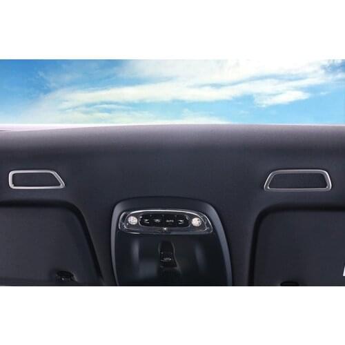 For VOLVO S90 V90 2017 2018 2019 Stainless Steel Matte Interior Front Car Roof Speaker Cover Trim 2pcs Car Styling
