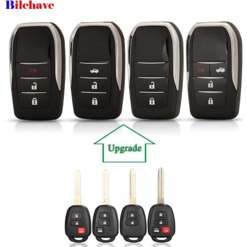 Bilchave 2/3 Buttons Modified Flip Remote Car Key Shell Fob For Toyota CAMRY Corolla YARIS Vios Prado With TOY43 Blade