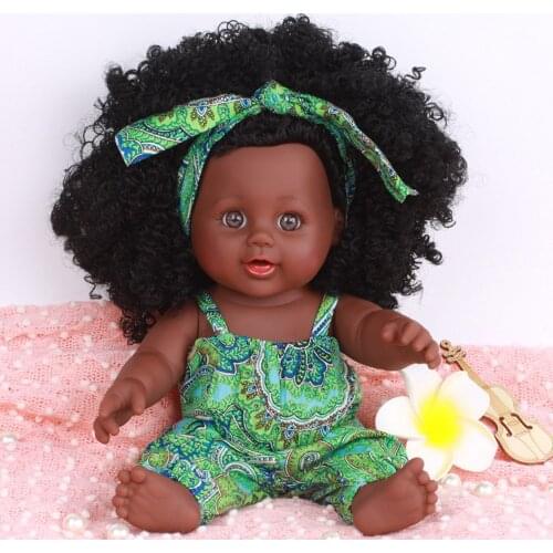 Black fashion Girl Dolls African American Play Dolls Lifelike 12 inch Baby Play Dolls reborn silicone vinyl newborn Baby doll