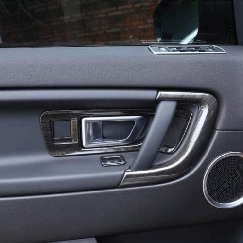ABS Plastic Interior Door Handle Trim Frame Cover For Land Rover Discovery Sport 2015 2016 2017 Black Ash Wood