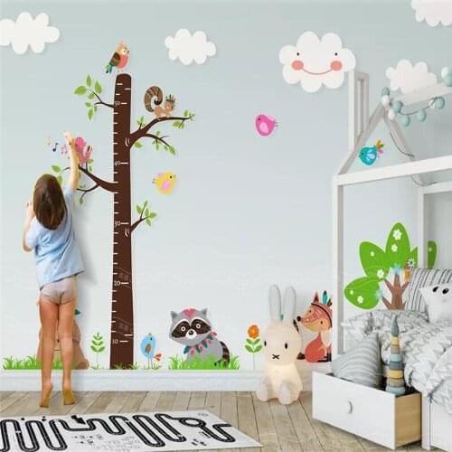 Big tree measuring height sticker childrens room background wall professional production high-end mural wallpaper 3D photo wall