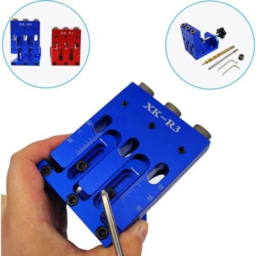Adjustable Pocket Hole locator Jig Kit System For Wood Working Joinery Step Drill Bit 9mm Set For Carpenter WoodWorking Tools