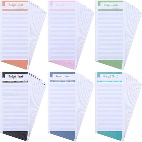 NEW-60 Pieces Expense Tracker Sheets Budget Trackers Paper Fit Budget Envelopes Banknote Envelope Budget for Personal