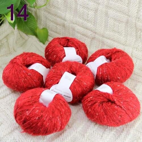 Sale 6ballsX50gr Luxury Fluffy Soft NEW MOHAIR Shawls Hand Knit Crochet Yarn Red 14