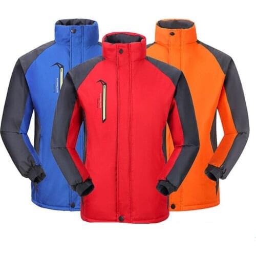 Hiking jackets Autumn Winter Outdoor Men camping climbing skiing windproof Windbreaker Thick warm Stand collar coats outerwear