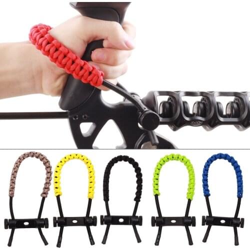 1 Pc 6Color Archery Adjustable Braided Nylon Parachute Cord Bow Wrist Sling Strap For Compound Bow Shooting Practice Accessories
