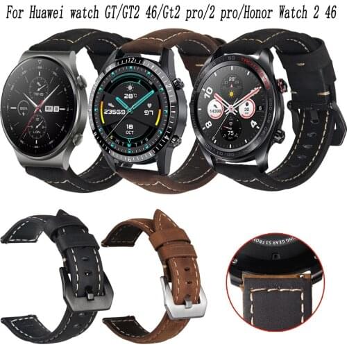 22mm Leather Watch band Strap For Huawei watch GT2 pro/GT2 46/2 pro Watch Band Quick release For Honor magic 2 46mm Accessories