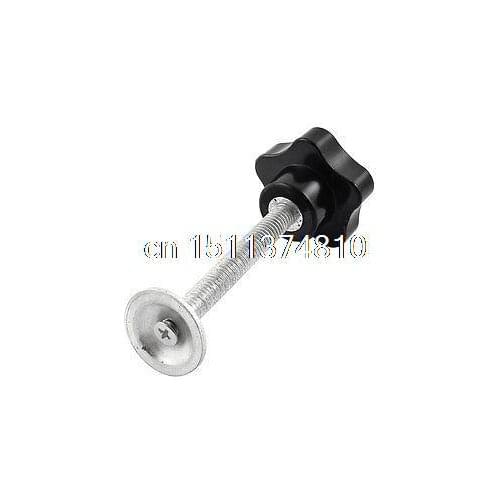 M8 Threaded Screw On Type Black Clamping Grip Knobs 88mm Length