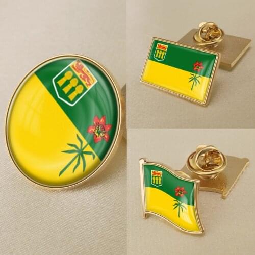 Saskatchewan of Canada Flag National Emblem Brooch Badges Lapel Pins