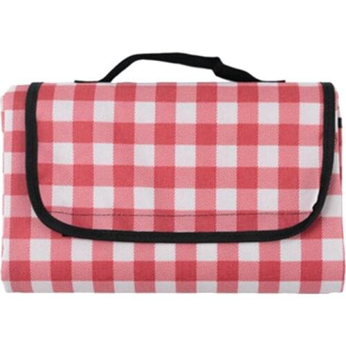 Top!-Picnic Blanket Waterproof Beach Rug Picnic Mat Washable Lightweight with Handle Checkered for Outdoor Camping