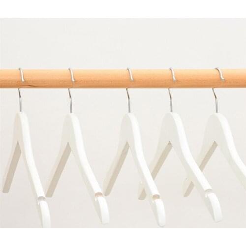 White Coat Hanger Solid Wood Hangers Sweater Hangers Extra Wide Shoulder Wooden Hangers for Heavy Coat Skirt