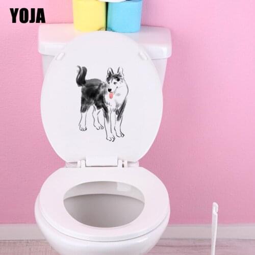 YOJA 17*24.5CM Dog BedRoom Home Wall Decor Toilet Sticker Decal Classic Animal T3-0522