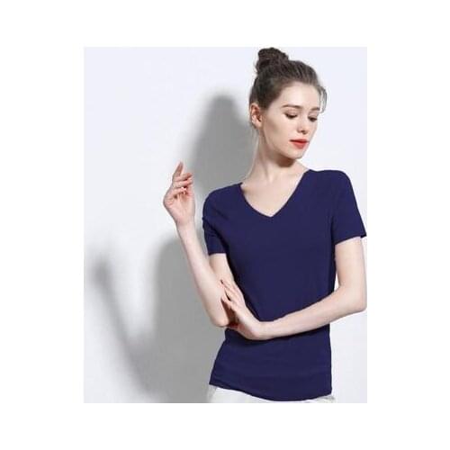 Womens Casual Loose Short Sleeve V-neck Top T-shirt Blouse