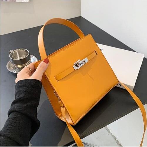 Womens Shoulder/crossbody Bag Square Solid Color Hasp Luxury Leather Elegant Handbags Wholesale 2021 New Fashion Female Bags