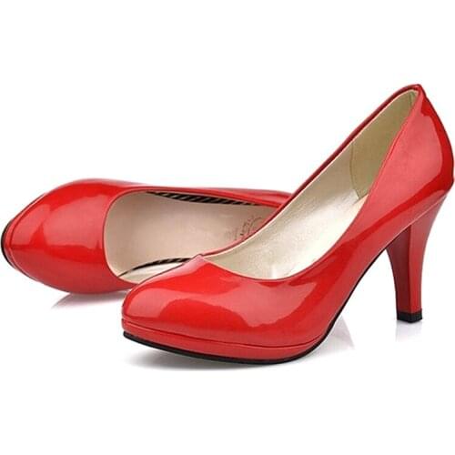 Plus Size 34 -42 Super High Women Shoes Pointed Toe Pumps Dress High Heels Boat Wedding Shoes Increase Waterproof Platform