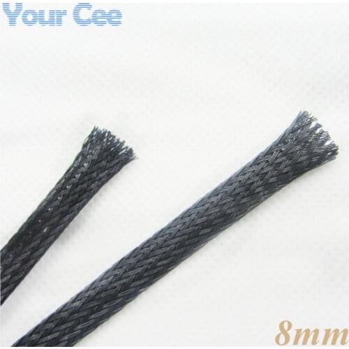 1M Sheathing Auto Wire Harnessing Nylon Braided Cable Sleeving 8MM Black
