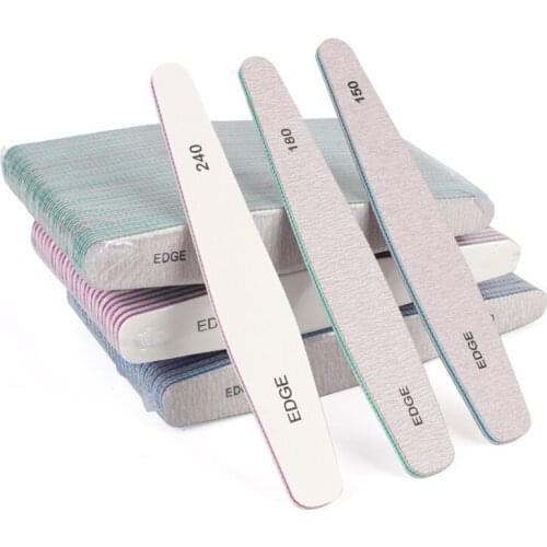 100Pcs Gray Nail File Buffer Block 150/180/240 Grit Buffing UV Gel Polishing Sanding Files Sandpaper Manicure Nail Salon Tools