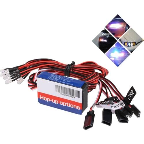 12 LED Lighting Kit Steering Brake Simulation Flash Light For 1/10 Scale Model RC Car Yokomo Tamiya HSP HPI AXIAL RC 4WD Traxxas