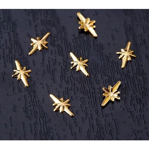 3D Nail Art - 100PCS Gold 3D Rhinestone Nail Art tip Decoration Glitter Stickers gold 3D Nail Art design stick on craft Charms