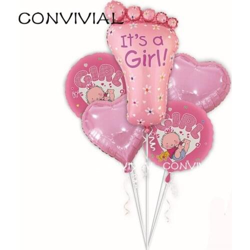 5 Pcs 30" Baby Shower Foil Balloons set Boy Girl Feet Helium Balloon Birthday Party Decorations Kids Party Supplies Globos P1183