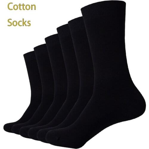 Fcare Men Black Dress Socks Cotton 6 pairs/lot