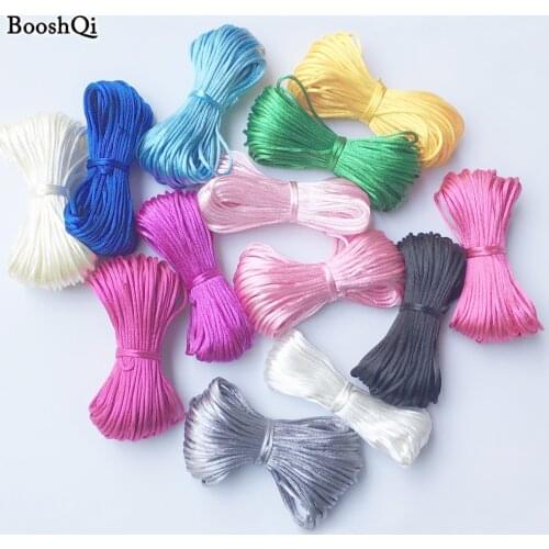 Baby Teether Accessories 10m Satin Nylon Cord for Silicone Teething Necklace 2.5MM Hand-knit Cords Silk Rope for Pacifier Clip