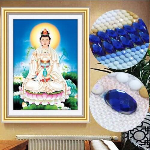 5D DIY diamond Painting Cross Stitch crystal Decorative Needlework diamond embroidery mosaic Rhinestone lotus godness Buddha