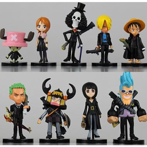 9pcs/set Anime One Piece sabo Luffy Chopper Sanji Roronoa Zoro PVC Action Figure Collection Brinquedos Model figurine Toy gift