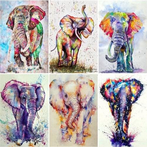 AZQSD Full Kits Diamond Painting Elephant DIY 5D Full Square Drill Home Decor Diamond Embroidery Mosaic Cartoon Handmade Gift