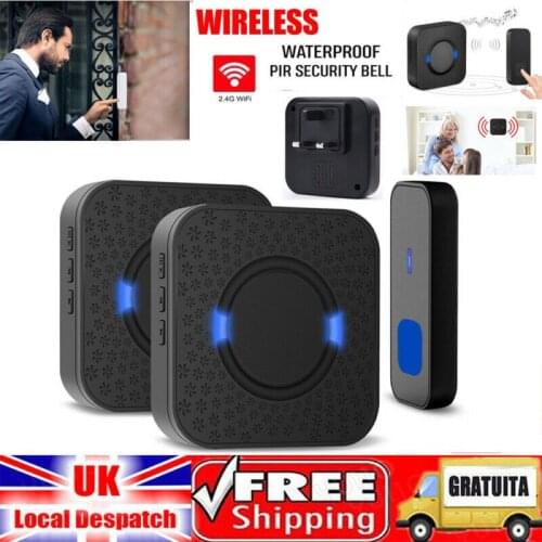Wireless Door Bell Twin Wall Plug in Waterproof Door Chime Kit 300M + 55 Chimes EU/UK/US Plug