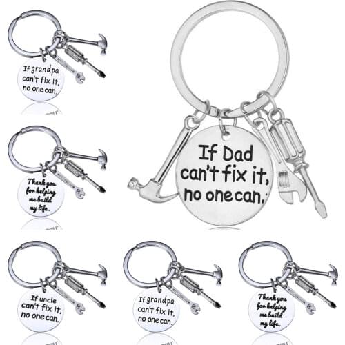 Fathers Gift Dad Grandpa Uncle Grandad Present Keychain Keyring Stainless Steel Key Chain Jewelry Pendant Key Ring