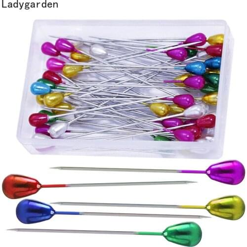 500PCS 55MM Extra Long Pearl Head Pin Straight Sewing Pins for Corsage Dressmaking Florists Sewing Pins with Plastic Box