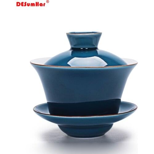 Celadon Tea Tureen 140ml Kung Fu Tea Set,Chinese Kung Fu Flower Gaiwan Puer Kettle,Teapot lovers must have Tea accessories