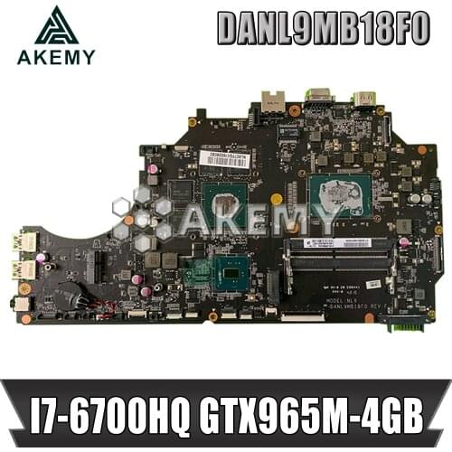 DANL9MB18F0 Laptop motherboard for ThundeRobot 911M original mainboard I7-6700HQ GTX965M-4GB