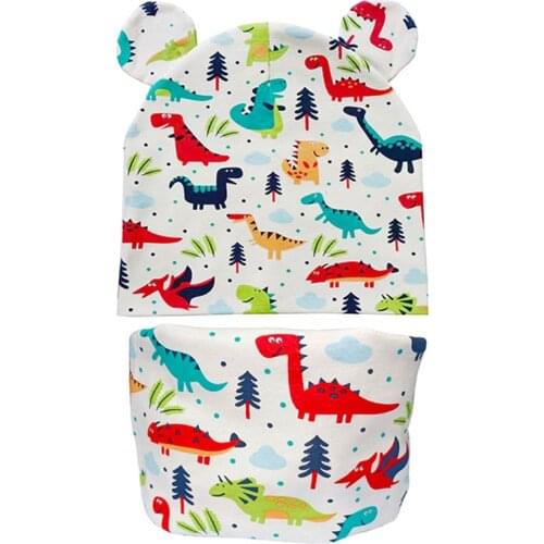 Baby Hat Infant Caps Cartoon Ear Cap Cotton Scarf Baby Beanies Autumn Winter Children Hat Scarf Set Baby Girls Hats Photo Props