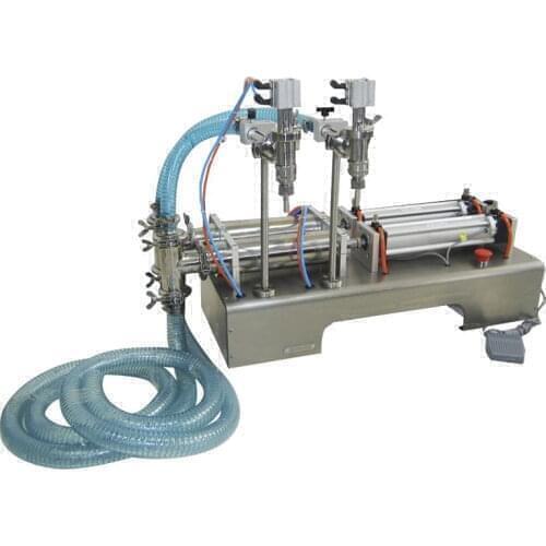 Hot sale double heads soft drink juice hand sanitizer pneumatic filling machine 100ml to 1000ml