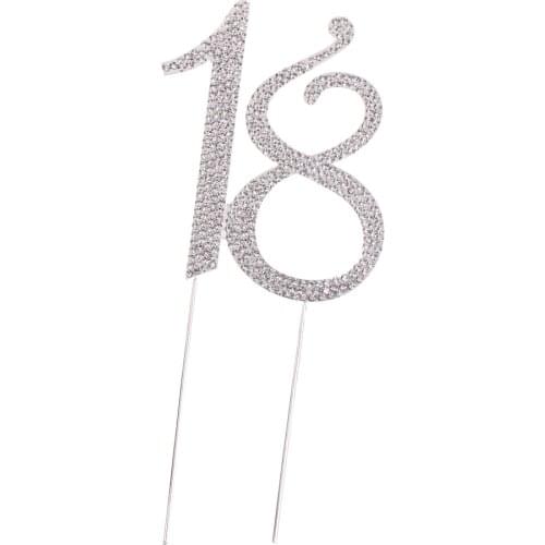 Crystal Cake Topper, Number Rhinestones 18th Birthday Cake Topper, Men or Women Birthday