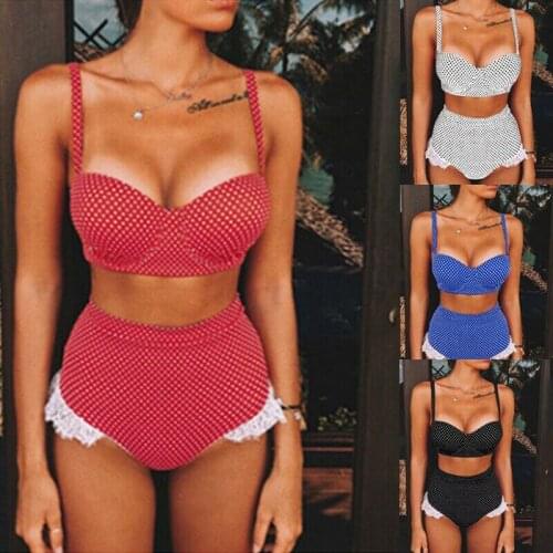 2020 Summer Fashion Hot Spot Black Underwired Bikini Top Frill Tie Control Bikini Brief Swimwear Swimsuit Beachwear Bathing Sets