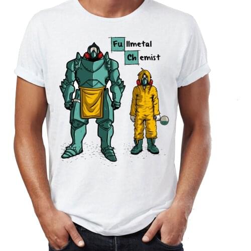 Summer Mens T-shirt Breaking Bad Full Metal Chemist Alchemist Artsy Awesome Artwork Tshirt Cool Tees Tops Harajuku Streetwear