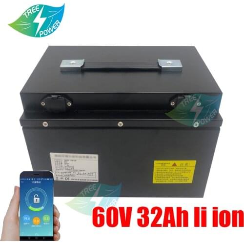 60V 32Ah Lithium ion battery 60v 30Ah li ion battery with BMS for 2000W bike scooter motorcycles + charger