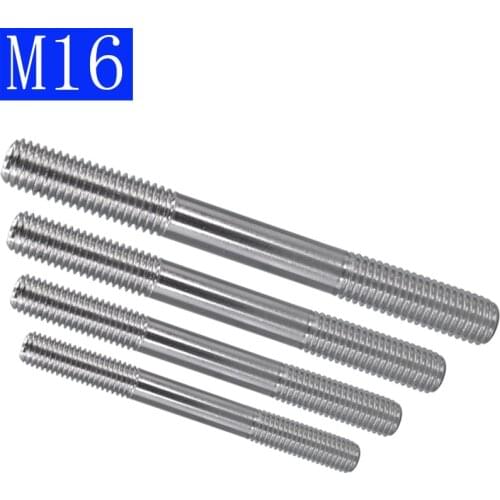 M16 - 2.0 45mm - 200mm Metric 304 Stainless Steel Double End Threaded Stud Bolts Screw Rod